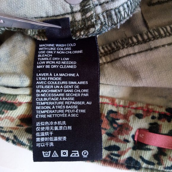 Anthropologie Pilcro High Rise Corduroy Camo Print Size 29 - Picture 8 of 9